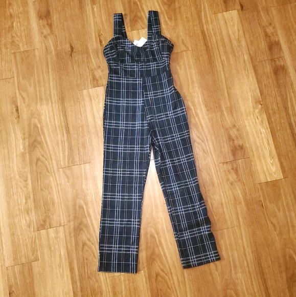 NWT Urban Outfitters Dark Plaid Jumpsuit - Picture 6 of 6